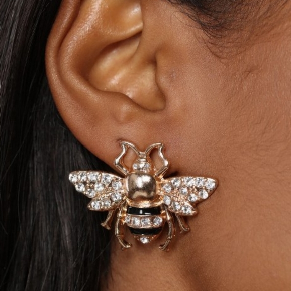 Jewelry - Sparkle rhinestone bumblebee earrings